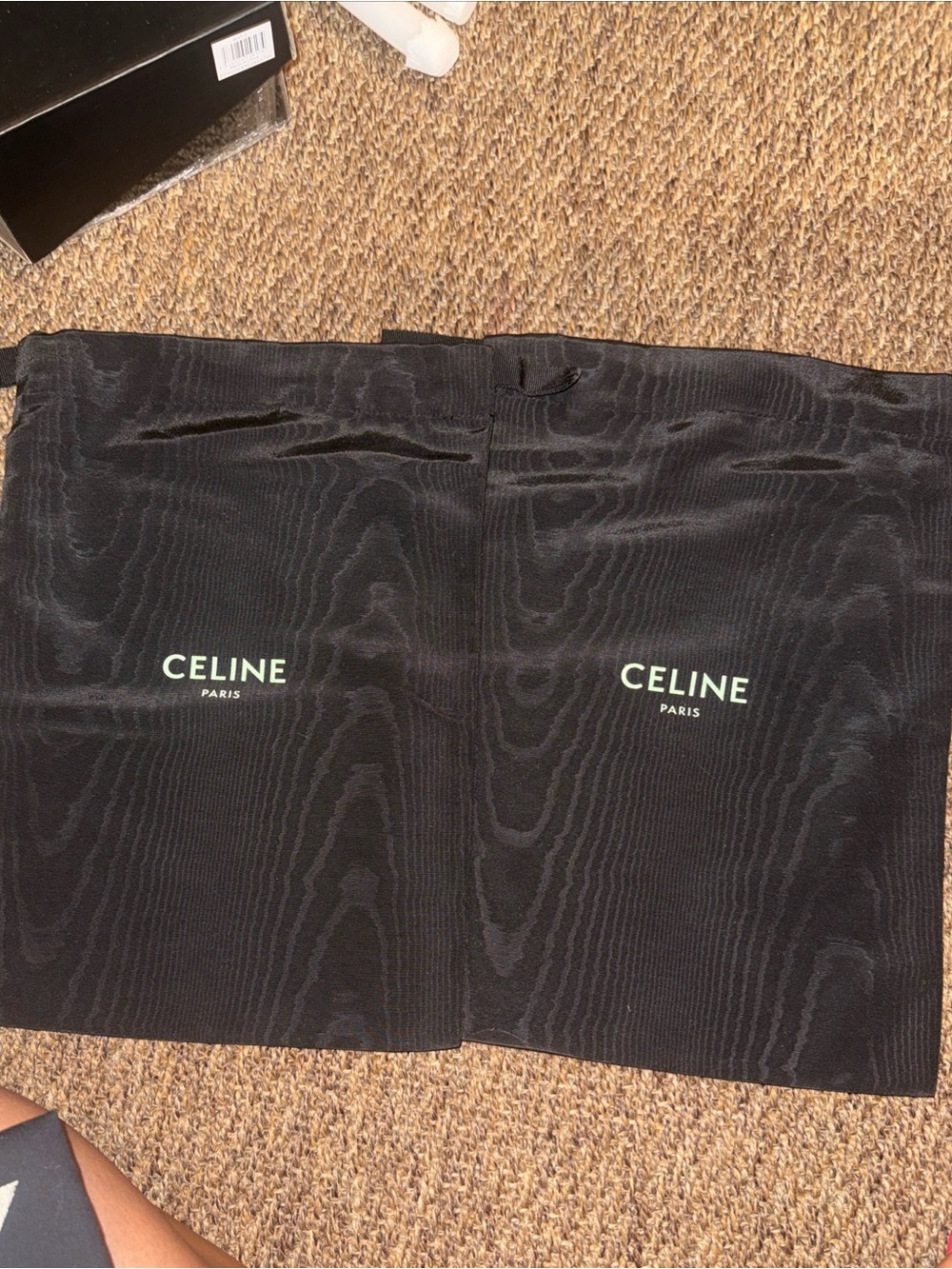 2 CELINE Women's Black dust bags